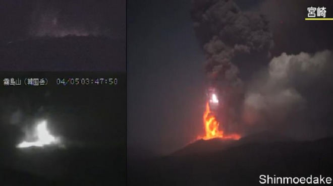 【警戒】九州の新燃岳で爆発的な大噴火！今年最大の噴煙5000m、大量の火山灰も！