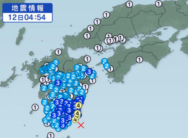 【地震】九州の日向灘付近でM5.5の地震が発生！宮崎で震度4！千葉県東方沖でもM4.9