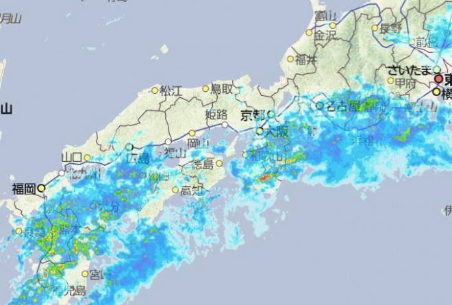 【注意】地震後の近畿圏で大雨！九州から東海に巨大な雨雲！土砂災害や洪水に警戒を
