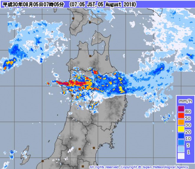 【注意】東北地方で豪雨、青森県に記録的短時間大雨情報！夕方も警戒を