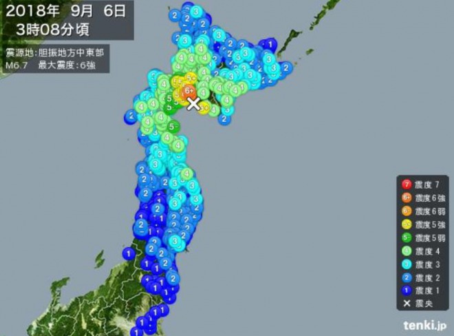 【地震速報】北海道地震で余震多発！震度6強から有感地震が10回以上！M5.4の強い地震も