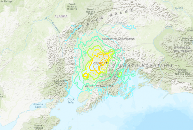 アメリカのアラスカでM7の地震、アンカレッジ周囲の海岸に一時津波注意報！道路崩壊で交通インフラに悪影響も