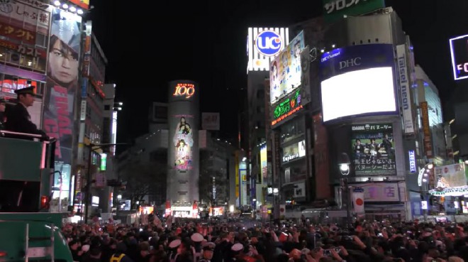 新年カウントダウンが秒読み！渋谷に機動隊ら数百人、平成最後のカウントダウンで警戒強める！