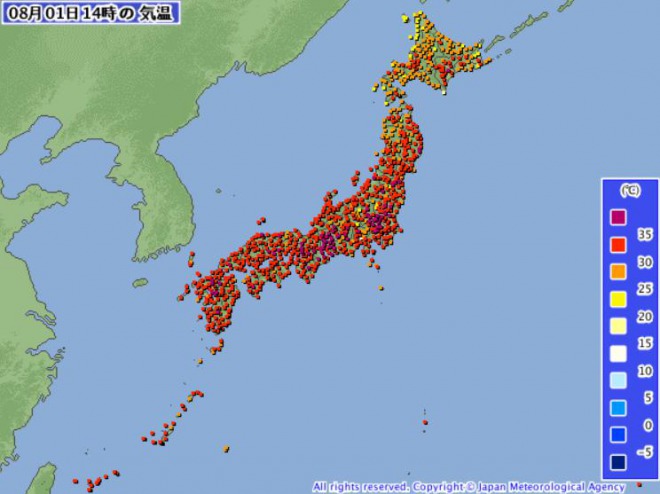 【注意】連日連夜の猛暑、北海道では扇風機が売り切れに！岐阜県では38.4℃！東京も36℃予想　