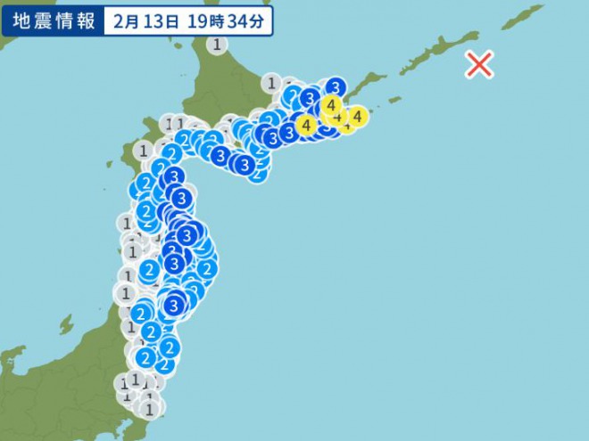 【緊急地震速報】北海道の択捉島南東沖でM7.0の地震が発生！北日本の広い範囲で強い揺れ！今年最大の地震