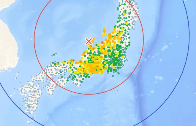 【緊急地震速報】石川県で震度5強！規模はM5.4、富山県でも震度4の揺れ