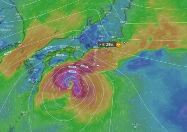【警戒】台風12号、東京直撃コースで勢力拡大！23日から荒れた天気　記録的な大雨が長期化する恐れ