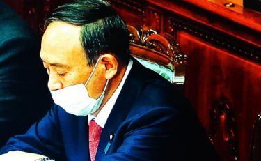 【悲報】菅義偉首相、国会で鼻出しマスクをしてしまう　