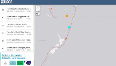 【注意】ニュージーランド近海でM6.5の地震発生！数日から数週間で日本も連動地震の恐れ