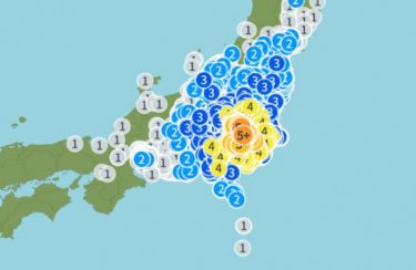 【地震速報】首都圏でM6.1・震度5強の強い地震発生！東京都や埼玉県などで被害報告が相次ぐ！震源は千葉県北西部
