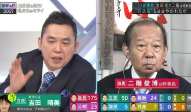 太田光の選挙特番発言に批判殺到！山本太郎氏に「態度悪い」、二階氏にも「人相悪いじゃん」「いつまで政治家やるの？」