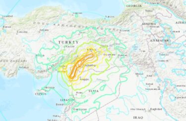【衝撃】トルコ・シリア大地震の震度分布を日本に持ってきたら・・・　大阪～富山の範囲が全て震度６弱！「まるで東日本大震災」