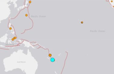 【地震情報】南太平洋で再びM7.1の大地震、M6.5やM5.1などの余震も多発中！昨日のM7.7から活発化　ローヤリティー諸島近海