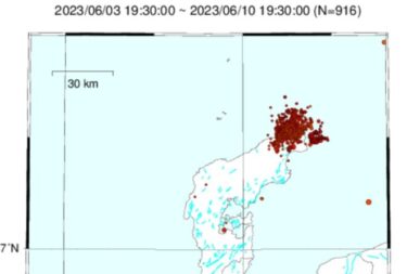 石川県能登半島沖の群発地震が継続！小規模な地震が1週間で数百回　東海地方の沖合でも地震　