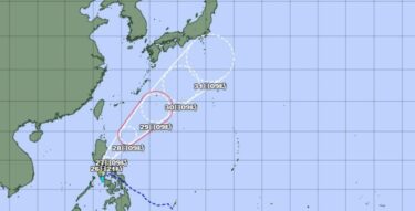 【注意】台風1号（イーウィニャ）が発生！沖縄方面に移動中、今月末には本州南部で活動か　最大瞬間風速25メートル
