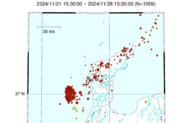 【注意】今日も石川県西方沖で有感地震10回！先日から合わせて60回超える！M5前後も目立つ