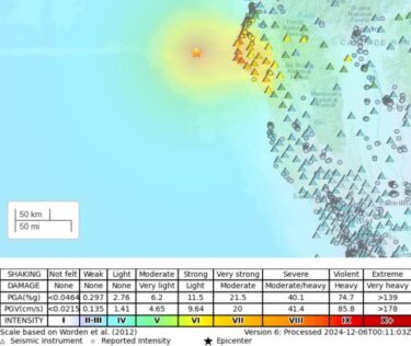 カリフォルニア州沿岸でM7.0の大型地震を観測！交通網が一時遮断、海面変動への注意情報も！米国本土では2019年以来で最も強い地震